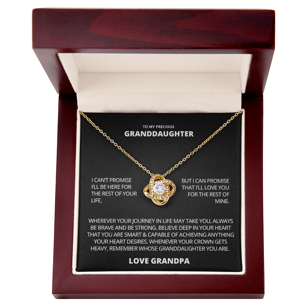 To my Precious Grand Daughter - Love Knot Necklace