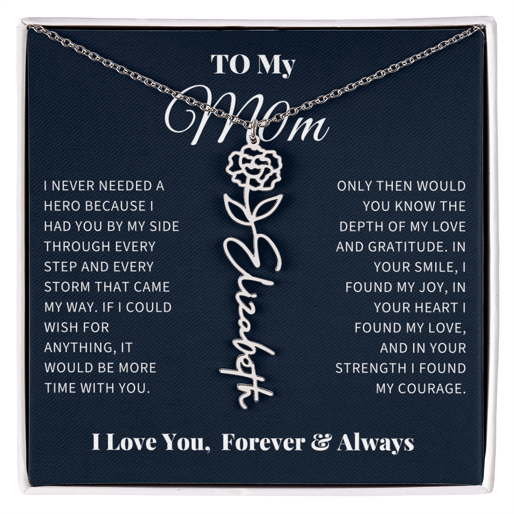 For My Mom - Flower Name Necklace