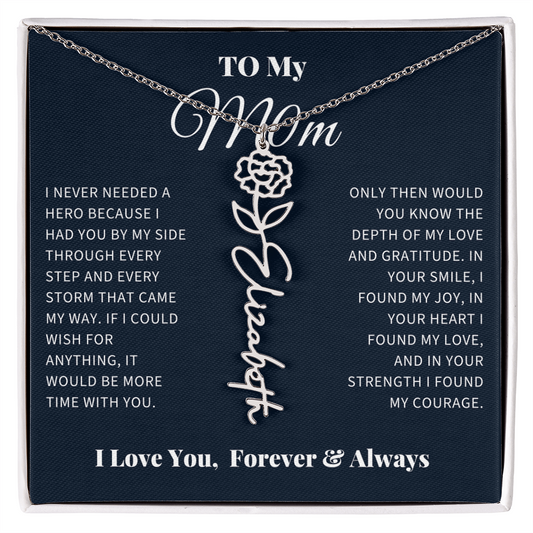 For My Mom - Flower Name Necklace