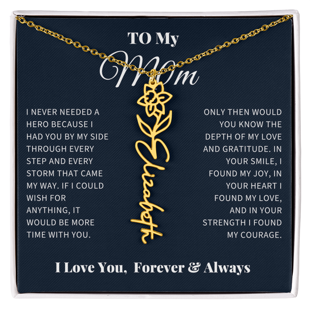 For My Mom - Flower Name Necklace