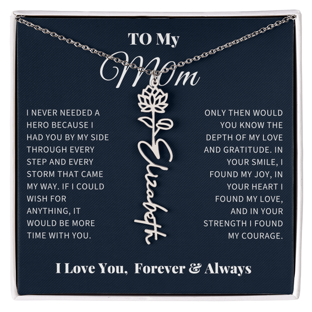 For My Mom - Flower Name Necklace