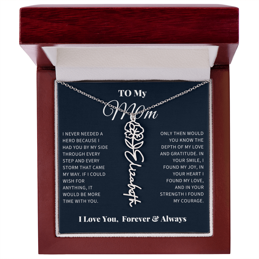 For My Mom - Flower Name Necklace