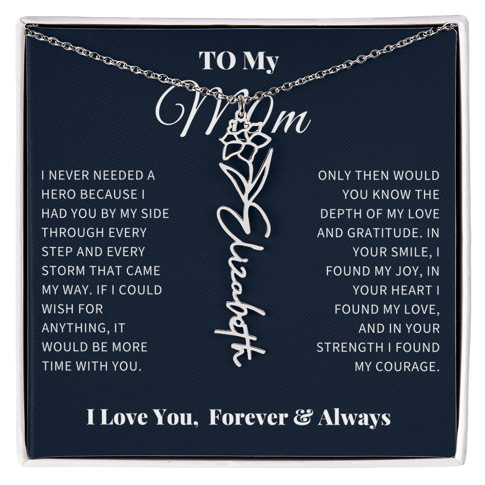 For My Mom - Flower Name Necklace